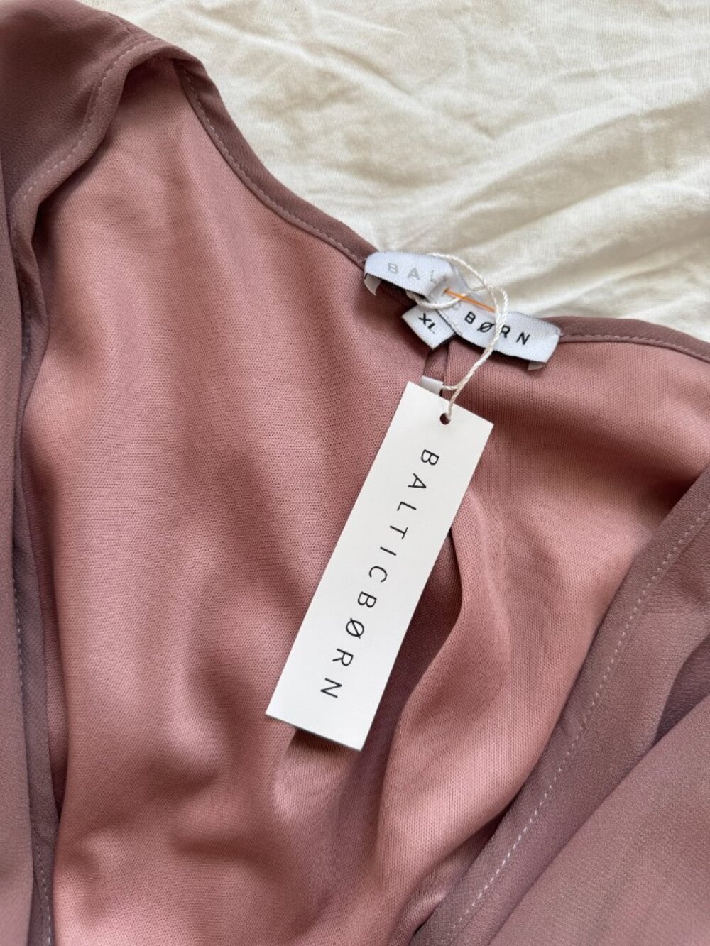 Baltic Born Lydia Deep Mauve Chiffon Maxi Dress Women's Size XL Long Sleeve - Picture 6 of 8